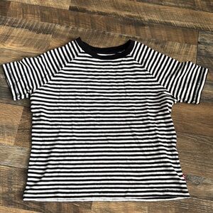 LEVIS | Women’s XS Striped Black and White 100% Cotton Tee